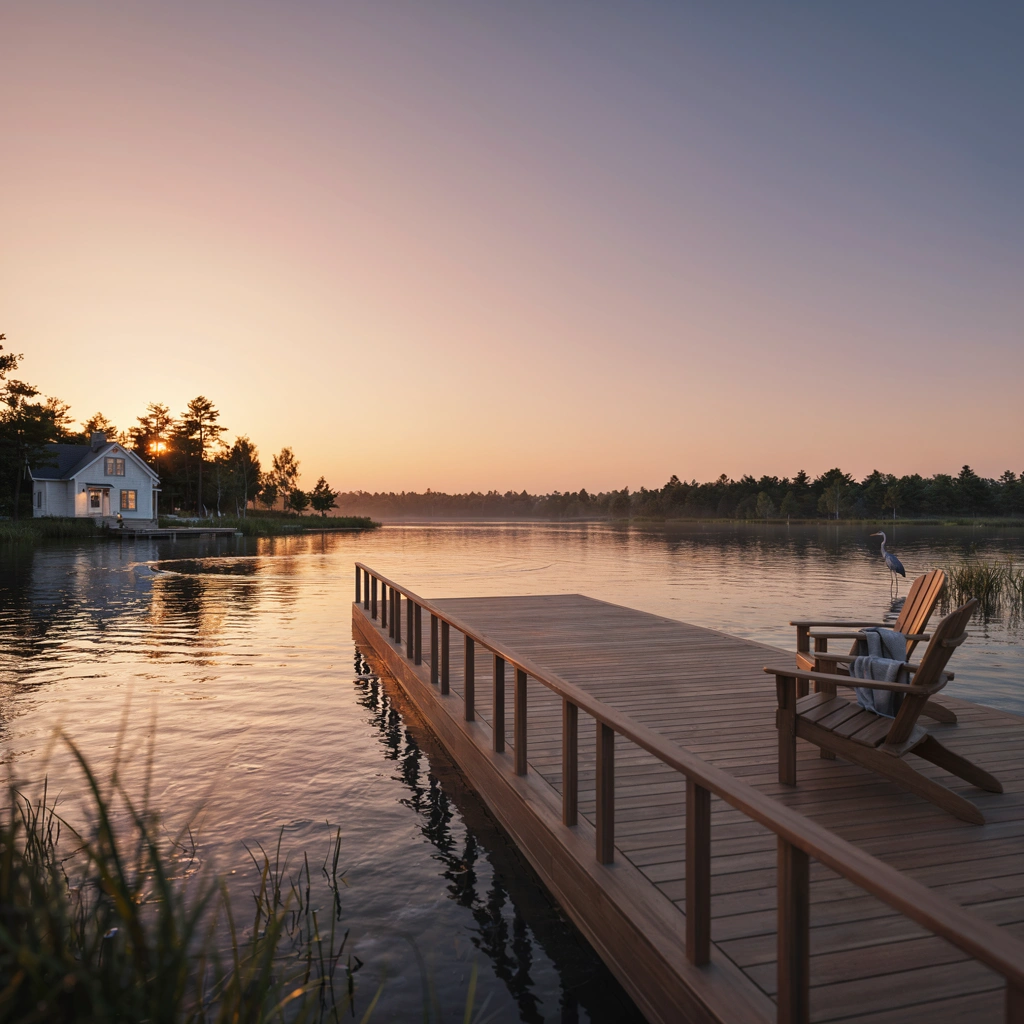 composite jetty on a lake