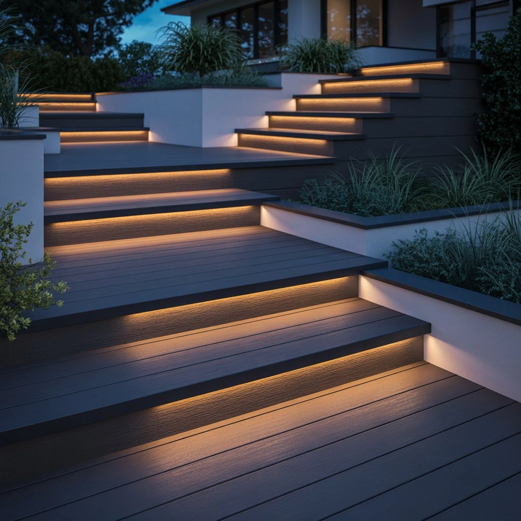 LED in a composite decking board