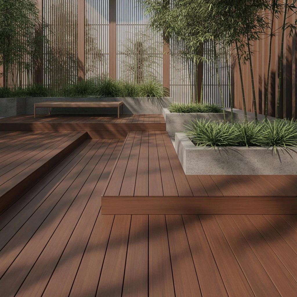 Modern composite decking board colours – trends for 2026