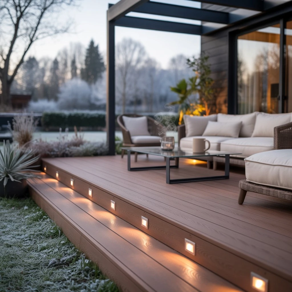 Planning a terrace in autumn and winter - composite decking board