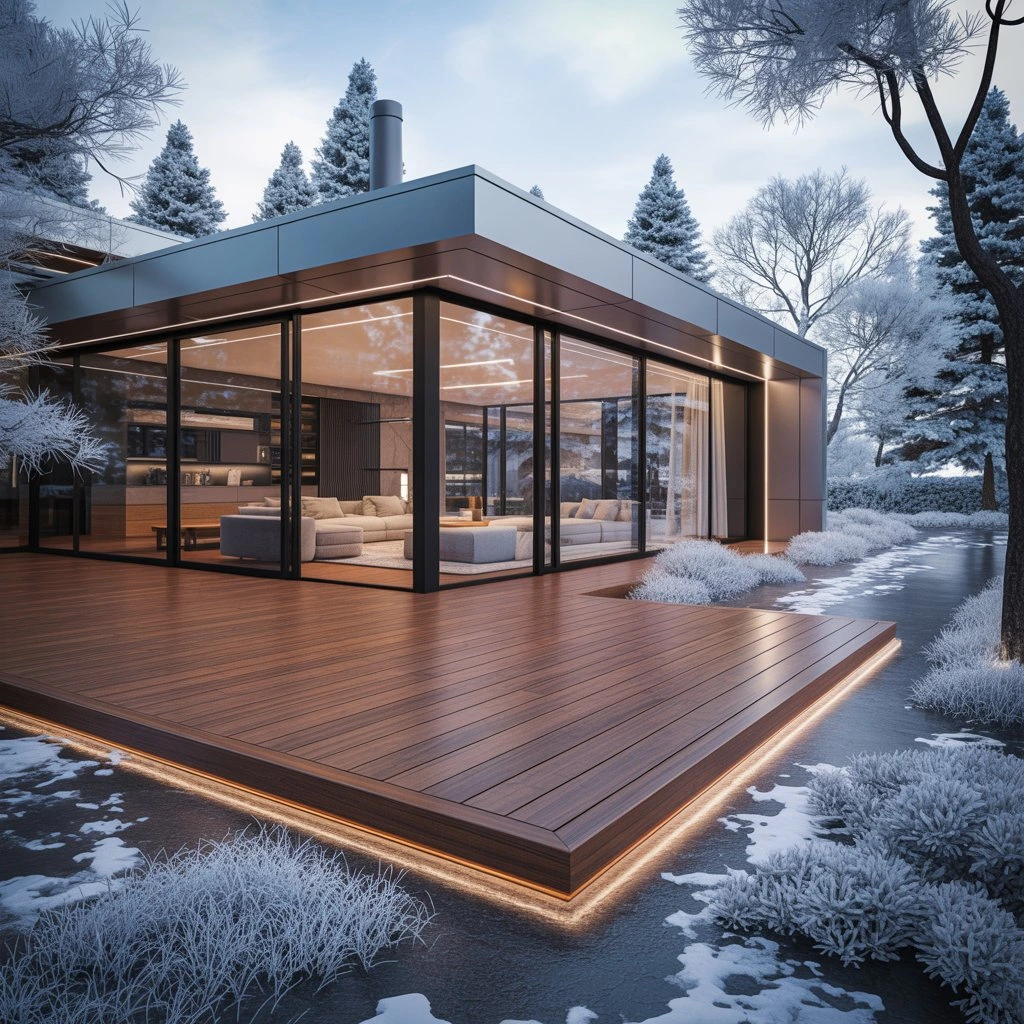 Planning a patio in autumn and winter - composite decking board