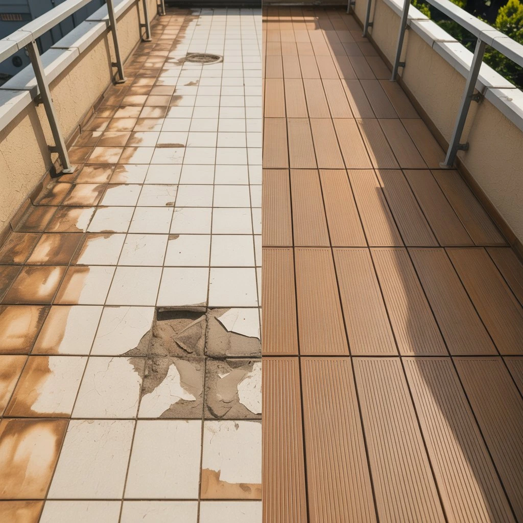 Composite decking tiles – balcony