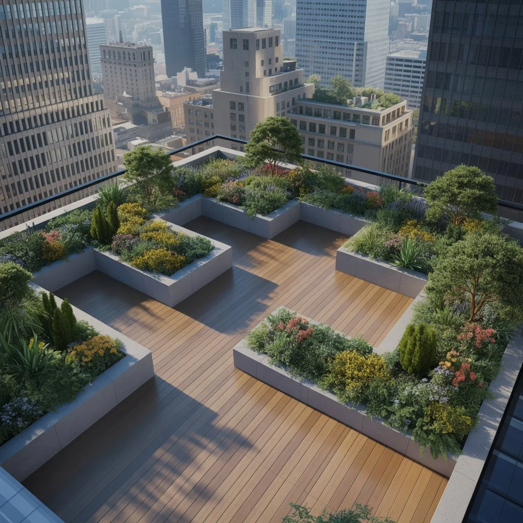 Composite decking on a roof