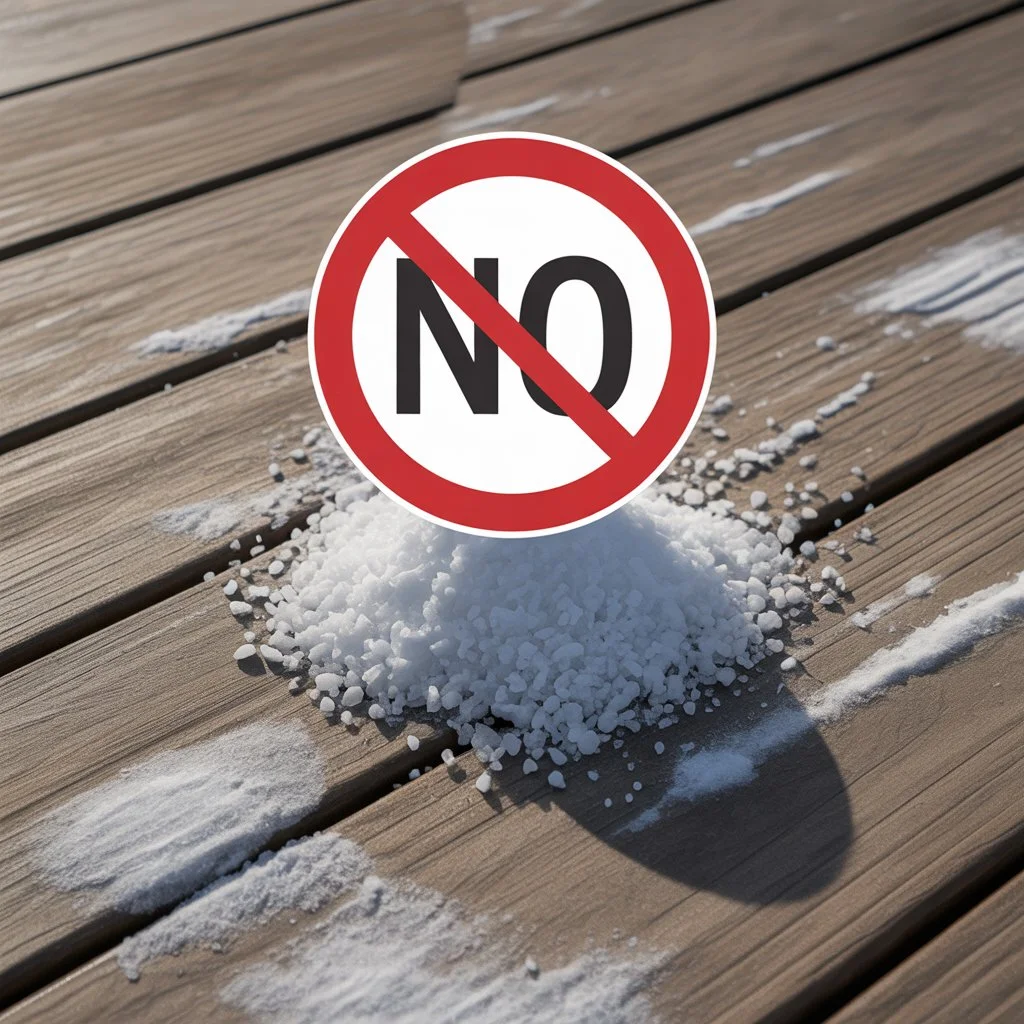 Winter care for a composite terrace