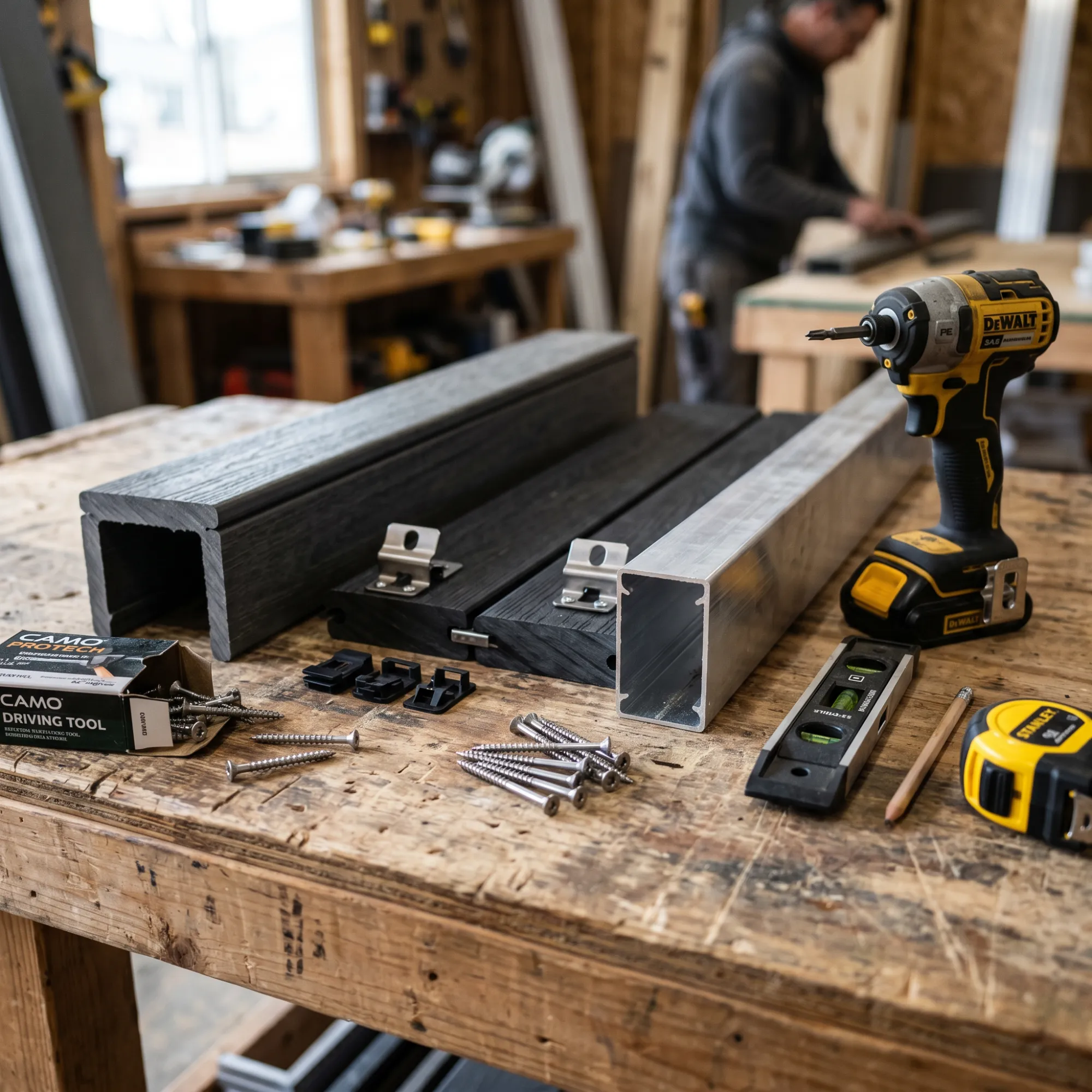 accessories for installing a composite terrace