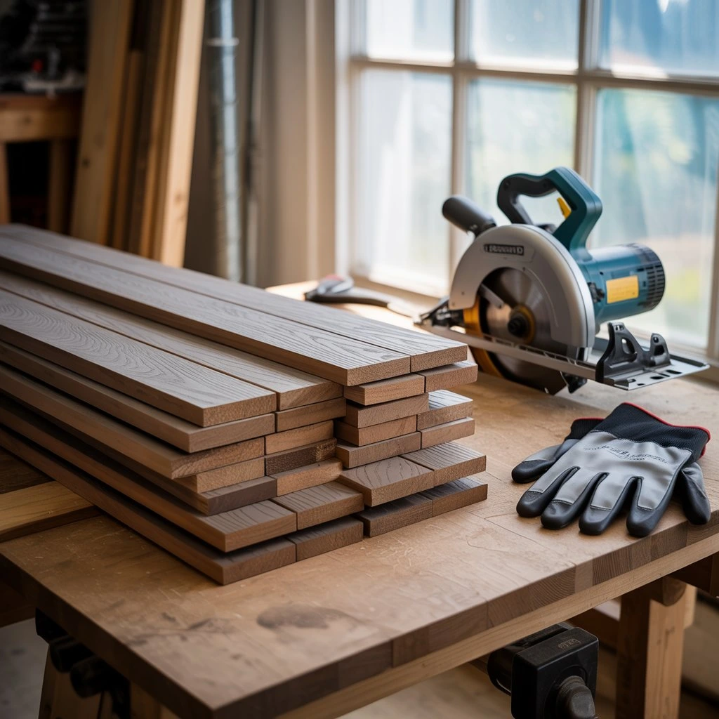 Cutting a composite decking board 