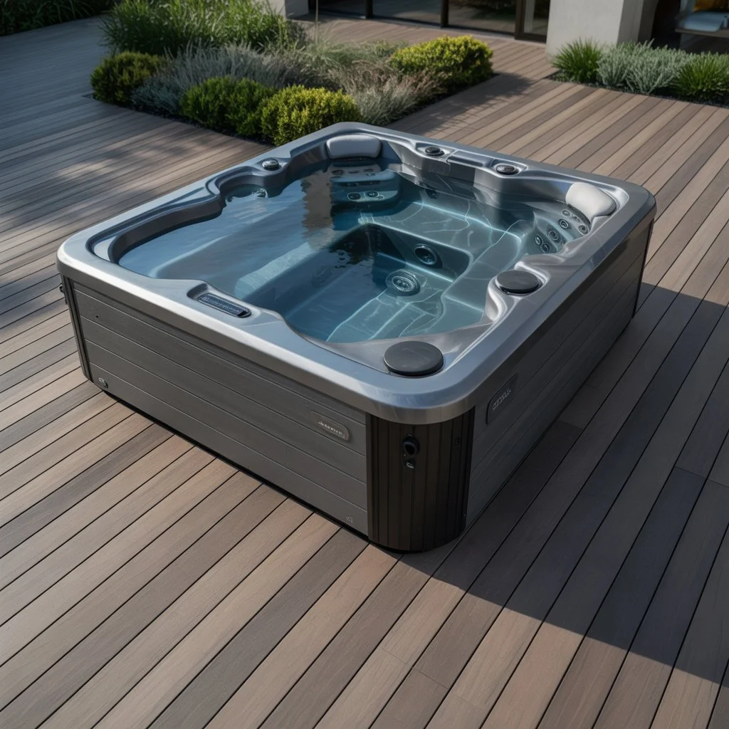 composite decking - hot tub