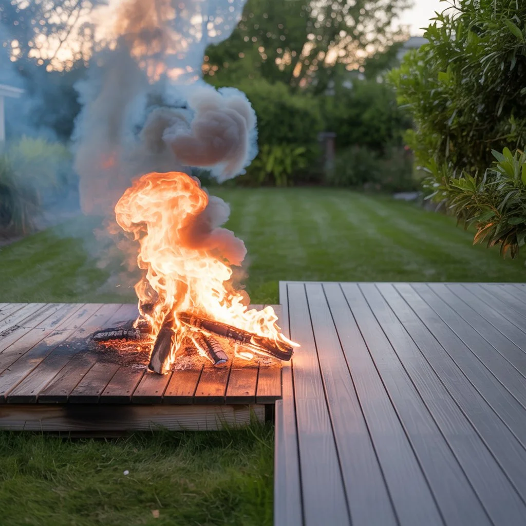 composite decking board - flammability