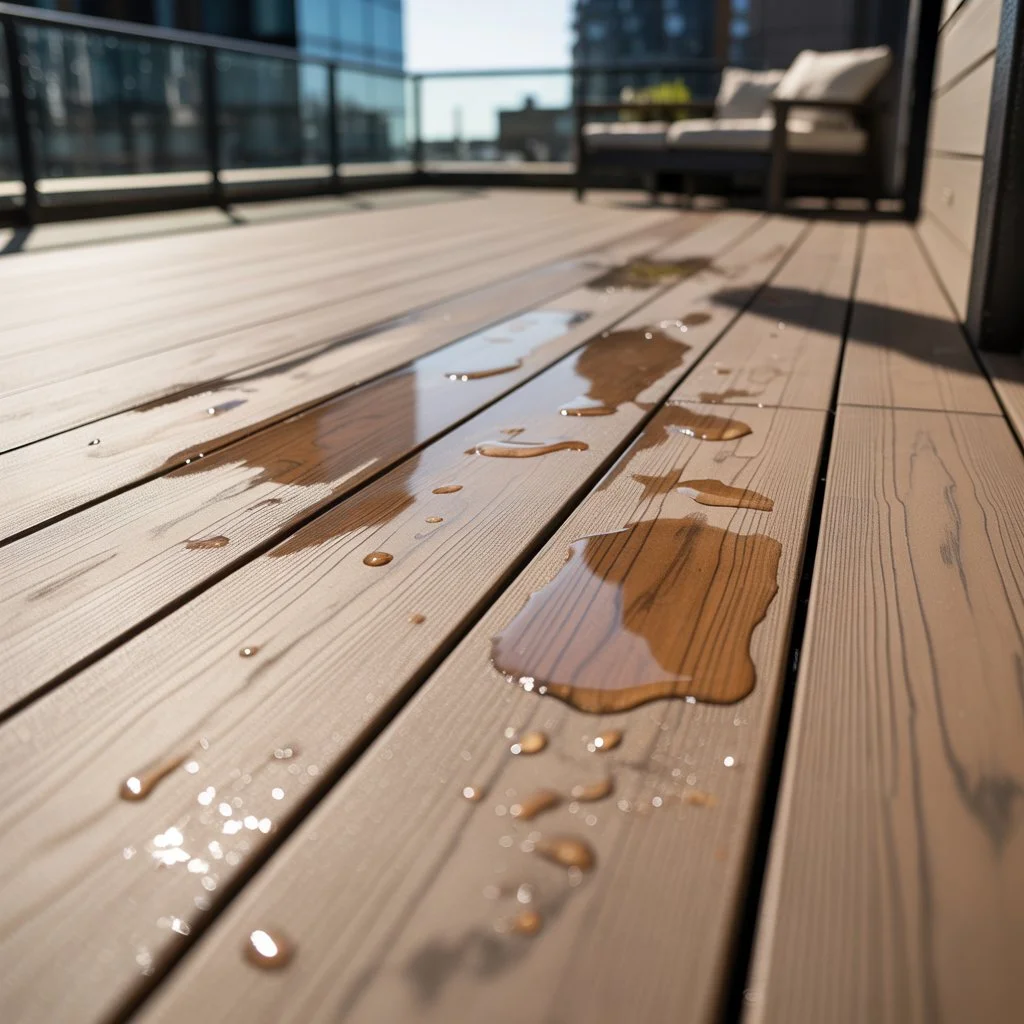 composite decking boards on a balcony