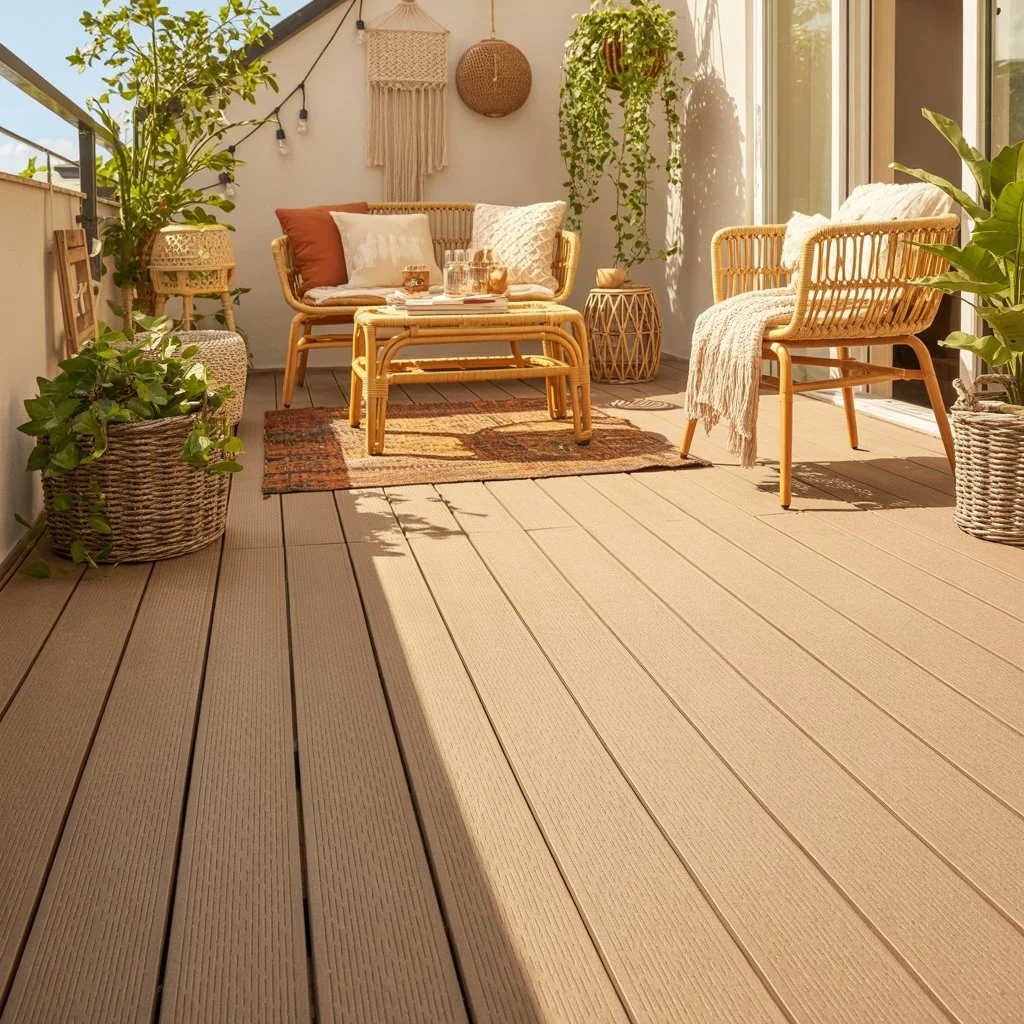 composite decking colours visually enlarge the balcony