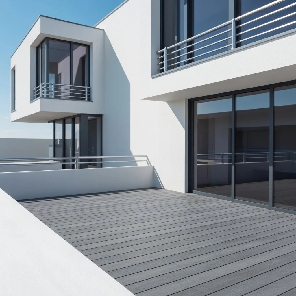 composite decking colours to suit a white façade