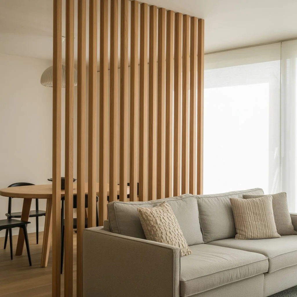 slats as a partition wall