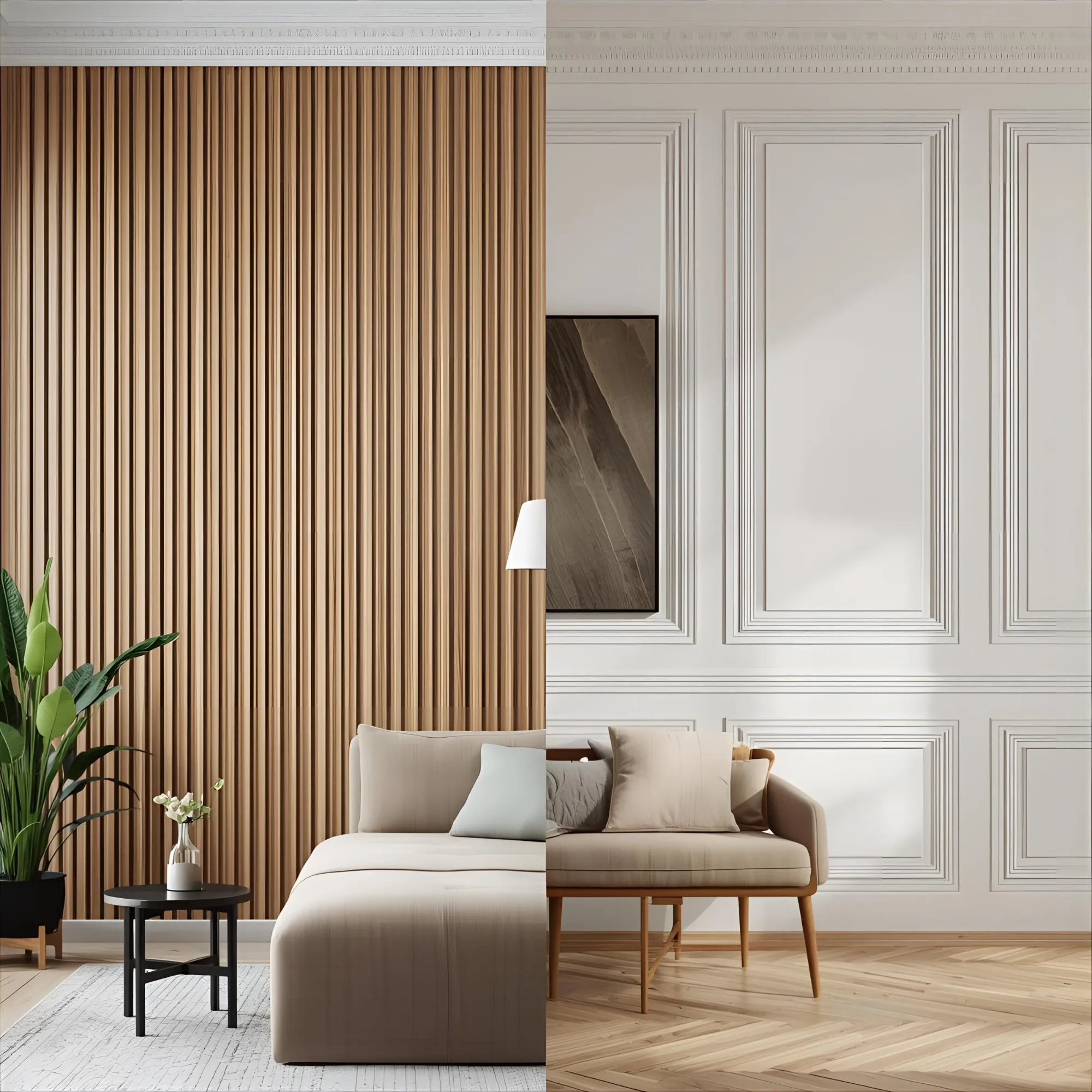 wall slats and wall panelling - comparison