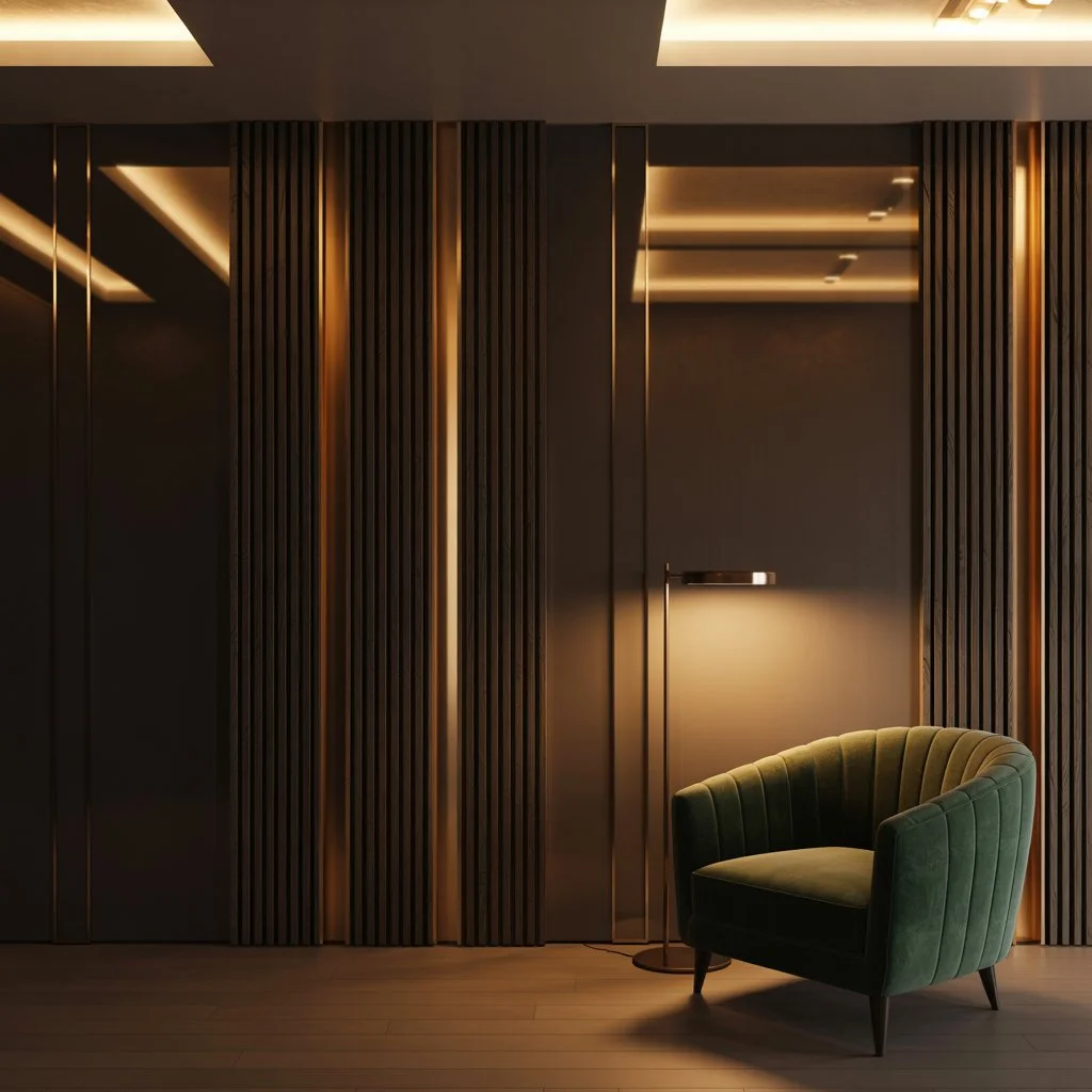 slatted panels on a backing board 
