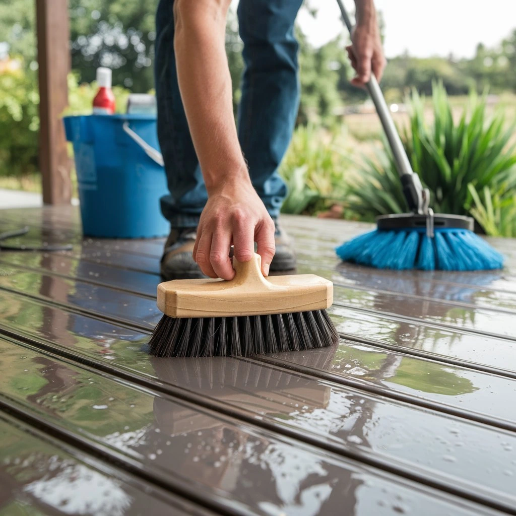 cleaning the decking