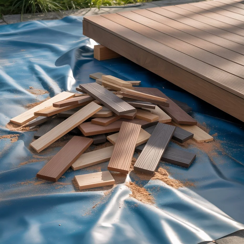 composite decking board waste