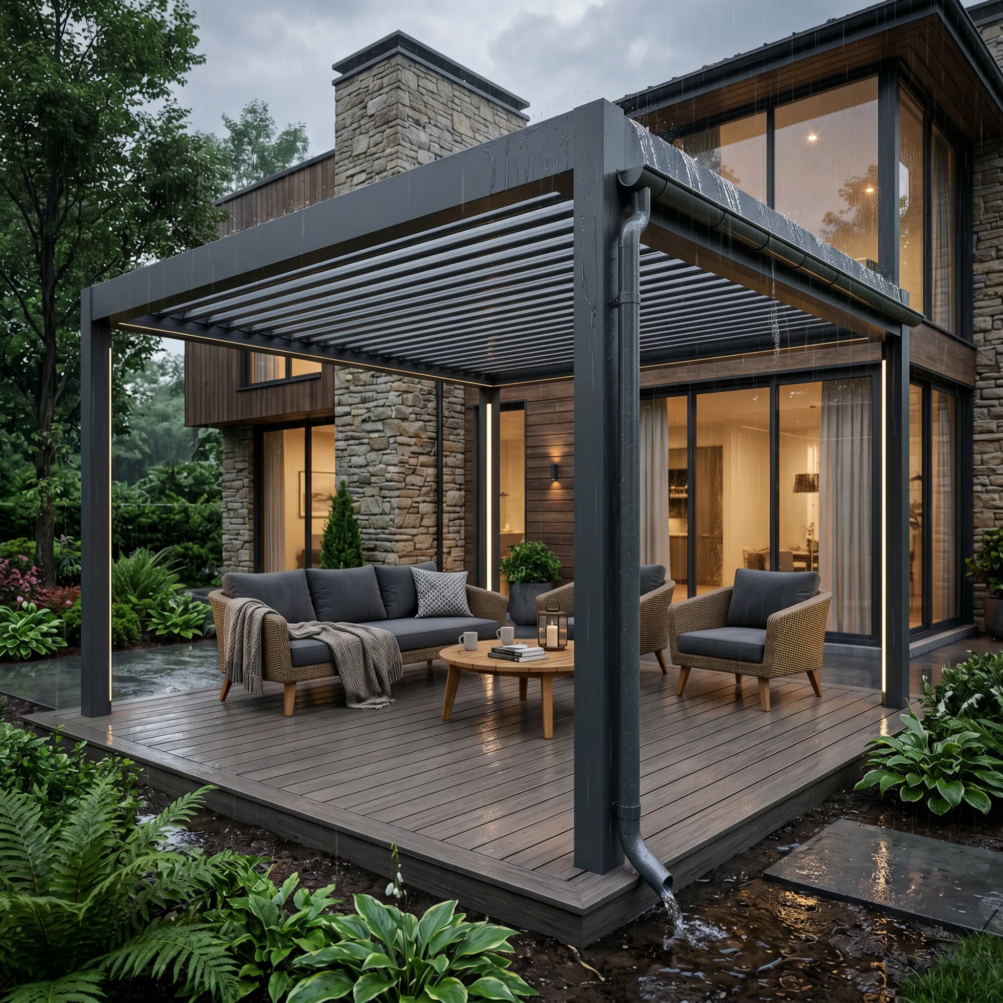 pergola – protects the terrace from rain 