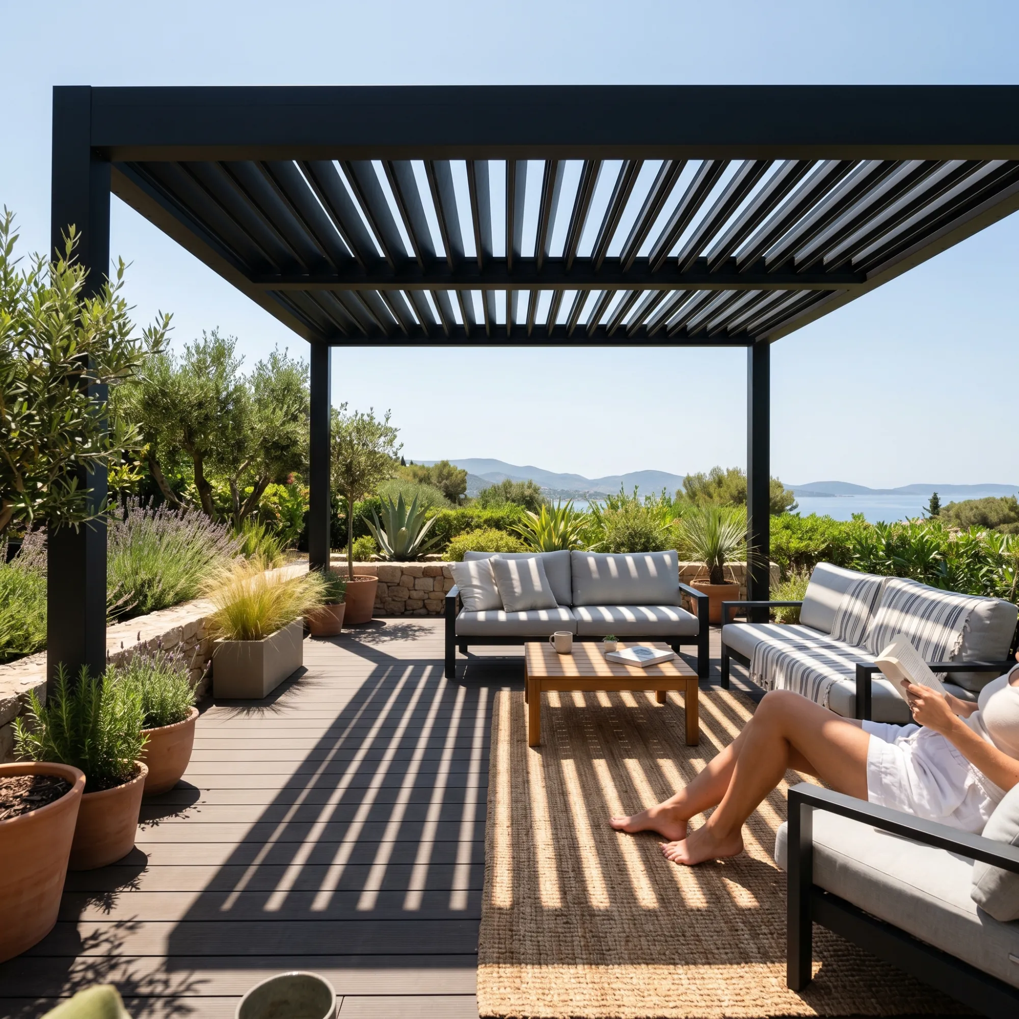 pergola protection against composite decking overheating