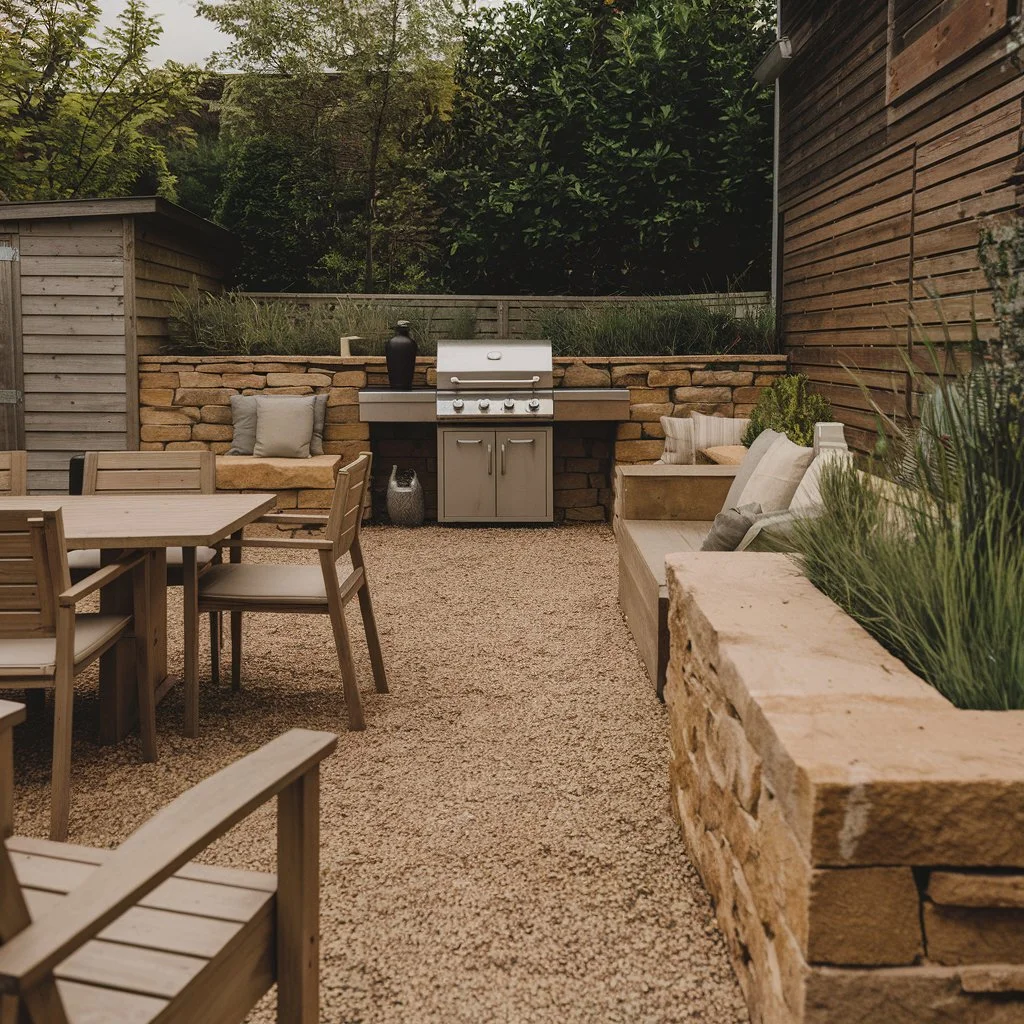 rustic-style BBQ area