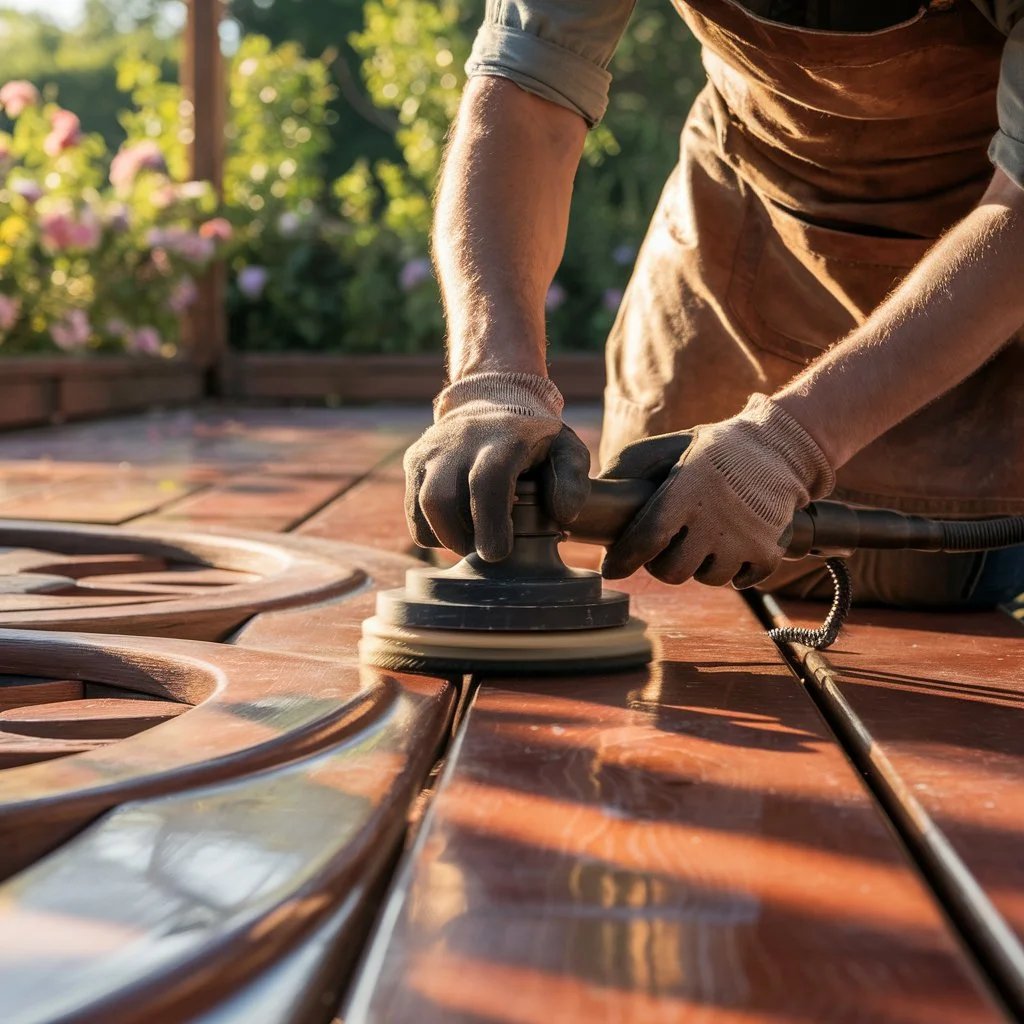 sanding decking