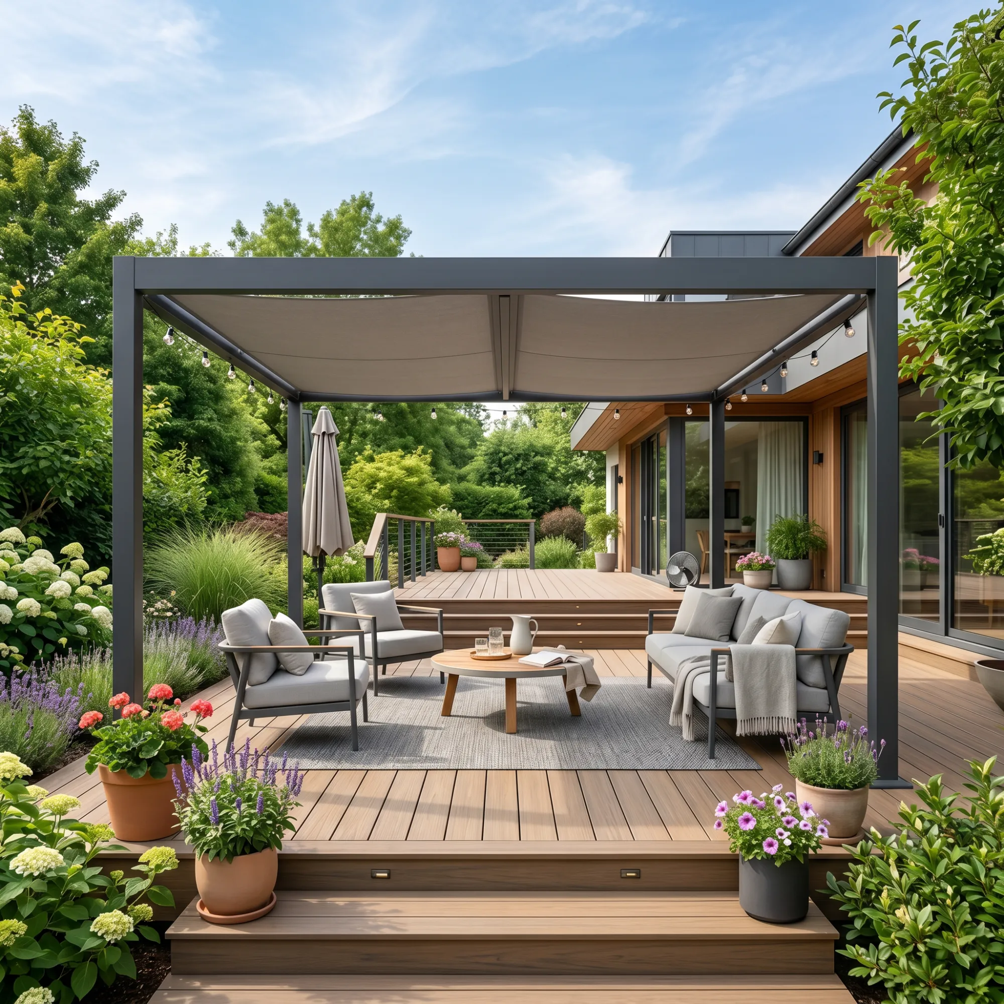 pergola - provides protection from the sun