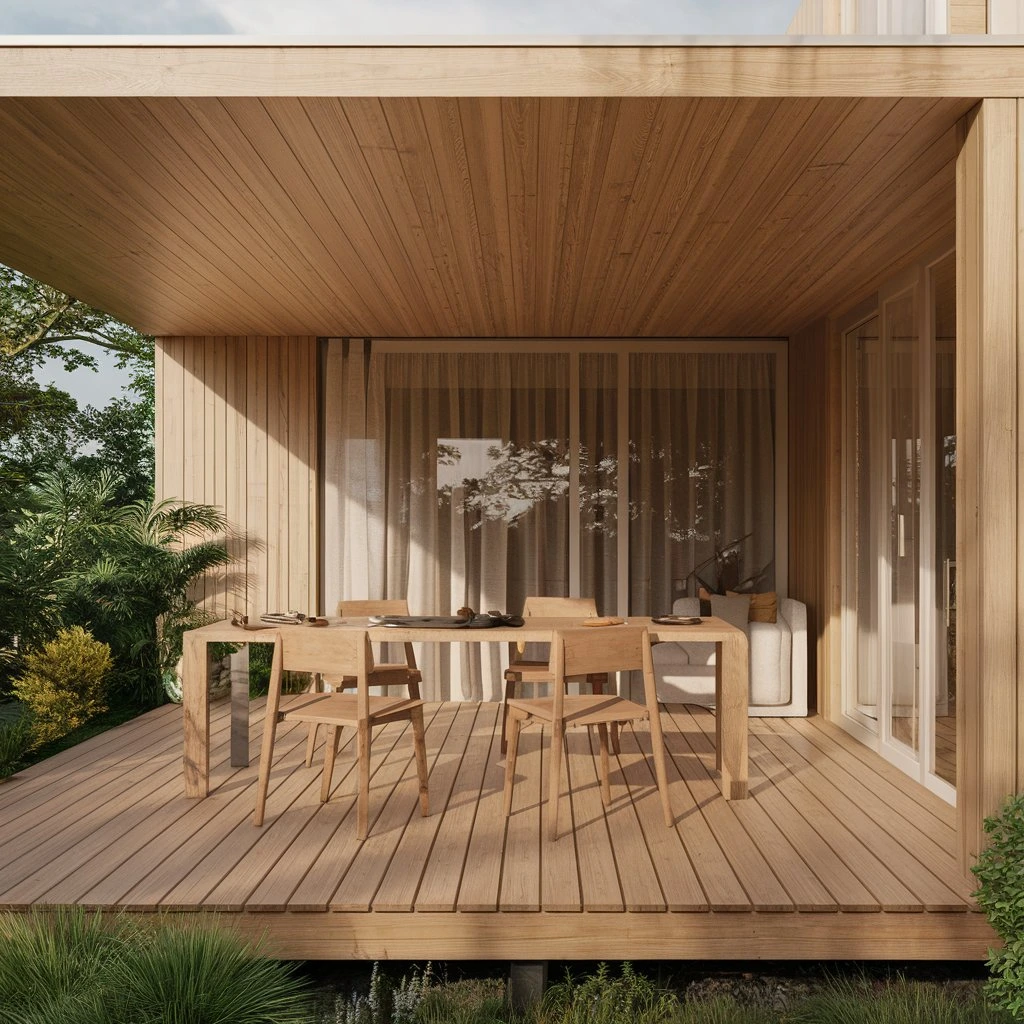 thermo pine decking area