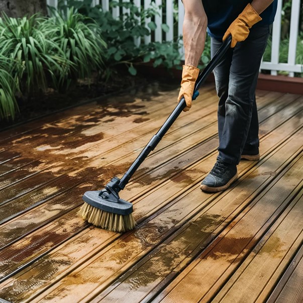 Keeping a composite deck clean