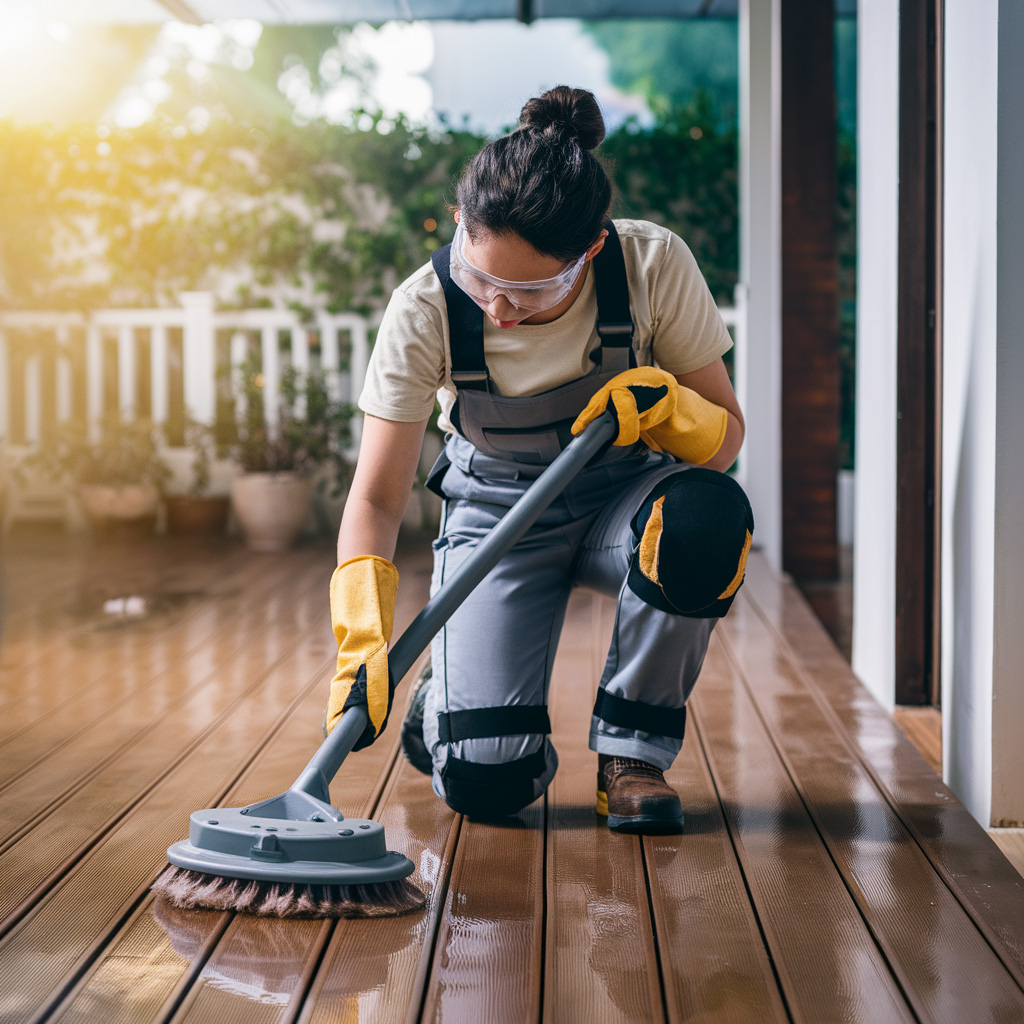 Washing the decking