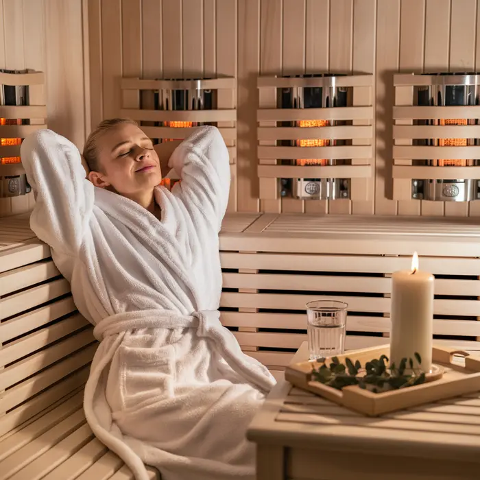 person in a sauna