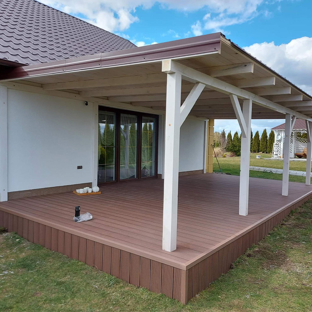 Composite decking board terrace