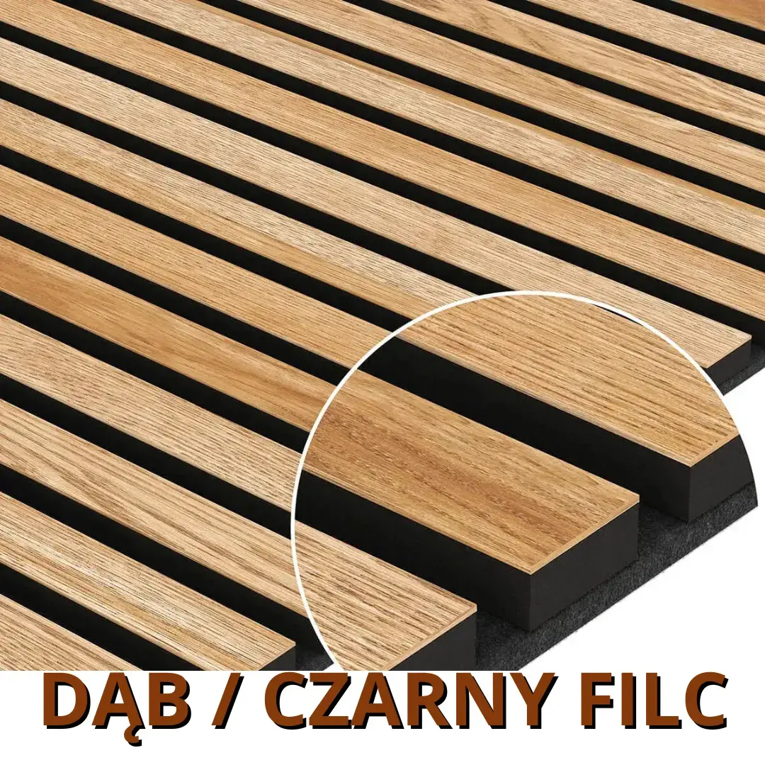 Oak, black felt