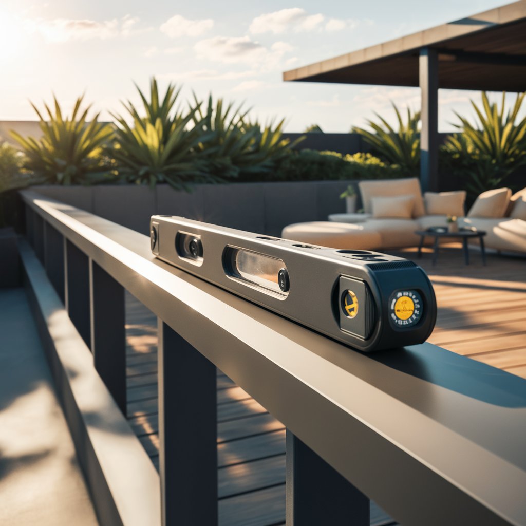 Spirit level on decking - Garden Polska - Gardpol