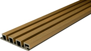 3D TEAK Composite Slatted Cladding Board