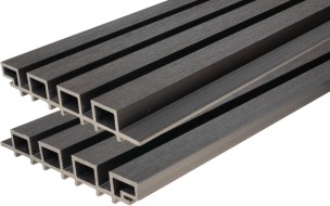 PREMIUM DARK SILVER Composite Slatted Cladding Board