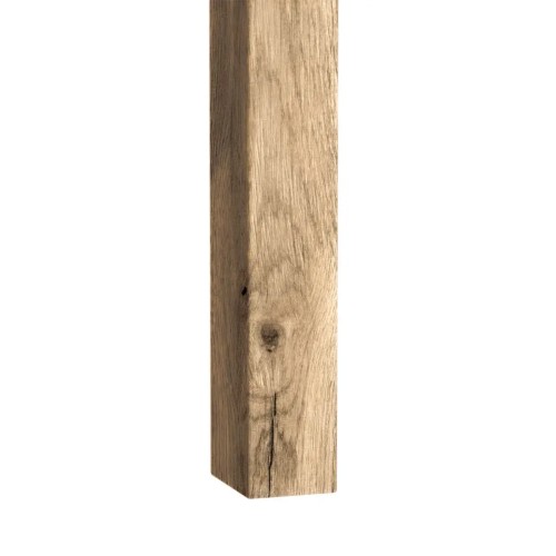 Vertical oak wall slat with visible grain and a knot.