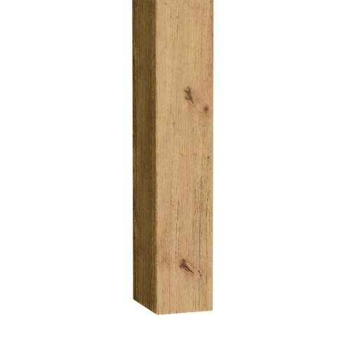 Vertical artisan oak-coloured wall slat with visible wood grain and knots.