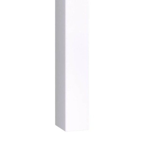 Vertical white wall slat with a rectangular cross-section.