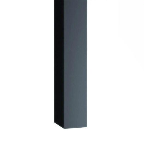 Close-up of a vertical anthracite-coloured wall slat on a white background.