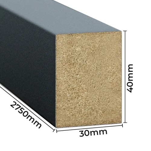 Anthracite wall slat with dimensions shown: width 30 mm, height 40 mm and length 2750 mm.