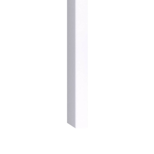 Vertical white wall slat showing the profile of the decorative strip.