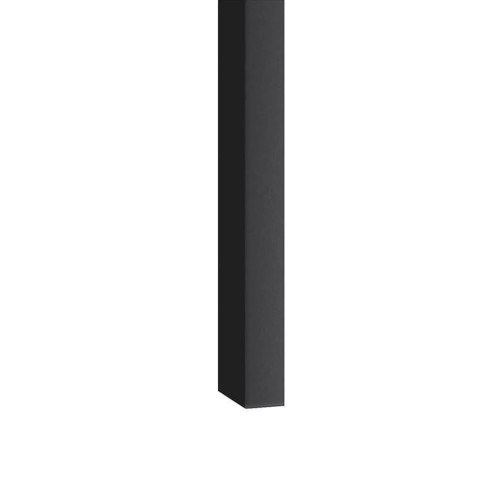 Vertical black wall slat with four-sided laminate on a white background.