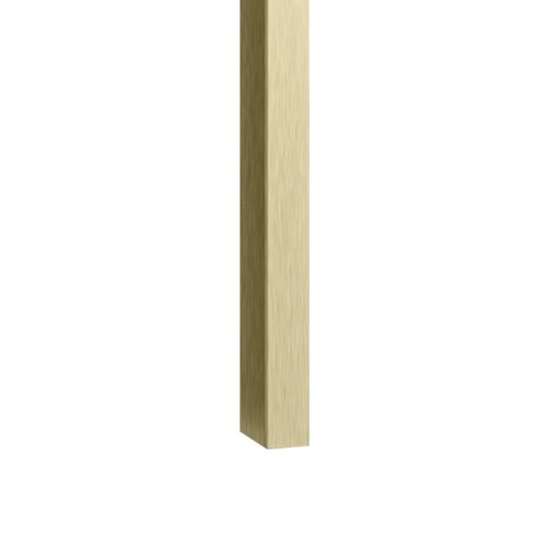 Gold wall slat with a rectangular cross-section and a surface that imitates brushed metal.