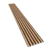 Oak veneer slats on felt 24x300 mm decorative wall strips on felt