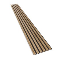 Artisan oak slats on felt, 24x300 mm, decorative wall strips on felt