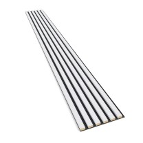 White felt-backed slats 24x300 mm decorative wall strips on felt