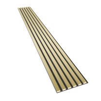 Golden gloss felt-backed slats 24x300 mm decorative wall strips on felt