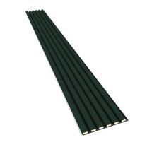 Bottle green slats on felt 24x300 mm decorative wall strips on felt