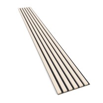 Beige slats on felt 24x300 mm decorative wall strips on felt