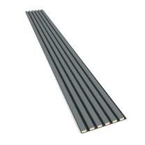 Scandinavian grey felt-backed slats 24x300 mm decorative wall strips on felt
