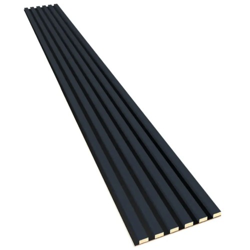Long panel with anthracite wall slats on an HDF board.
